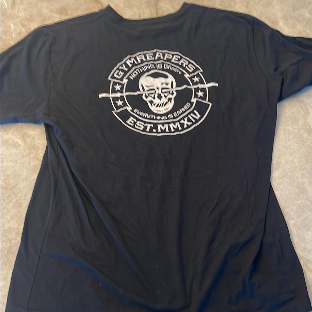 Black Short Sleeve Tees with Circular Logo Design